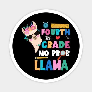 Fourth Grade Teacher 100th day of school No Prob Llama Magnet